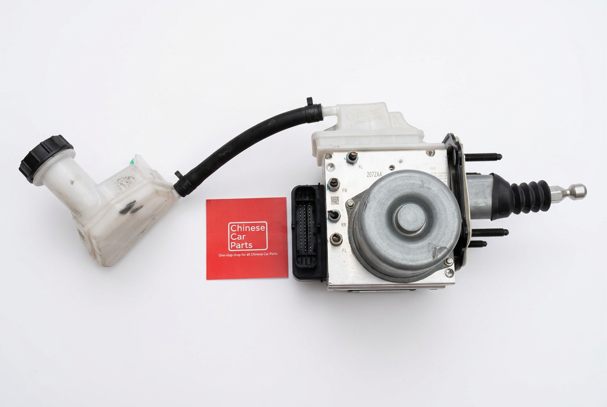 Jetour T1 brake fluid reservoir with electric booster assembly on a white background, view 2