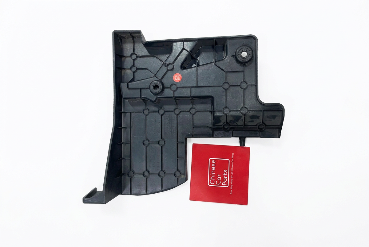 Jetour Dashing left rear parcel shelf support bracket on a white background, reverse view